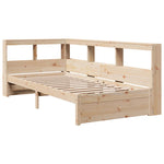 Bookcase Bed without Mattress 75x190 cm Solid Wood Pine 3324368