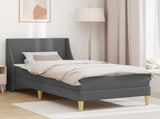 Bed Frame with Mattress Dark Grey 90 x 190 cm Fabric 3415233