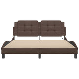 Bed Frame with LED without Mattress "Zadar" Brown 160x200 cm 3214119