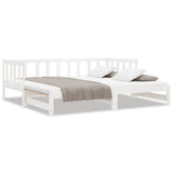 Day Bed with Trundle without Mattress White 90x200 cm Solid Wood 836157
