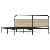 Metal Bed Frame without Mattress Sonoma Oak 183x213 cm 3318644