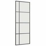 Sliding Door with Hardware Set Black 76x205 cm ESG Glass 3375809