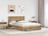 Bed Frame with Drawer Artisan Oak 135 x 190 cm Engineered Wood 3409666