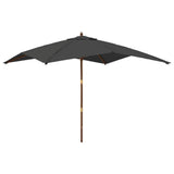Garden Parasol Anthracite Polyester, Solid hardwood, Laminated bamboo 363193