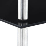 Shelf Black Tempered glass 30x30x130 cm Shelf Square Modern 249521