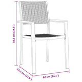 Garden Dining Set 9 pcs Black Powder-Coated Steel 3379155
