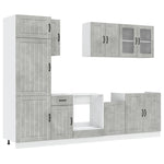 ZNTS 8 Piece Kitchen Cabinet Set Kalmar Concrete Grey Engineered Wood 3314805