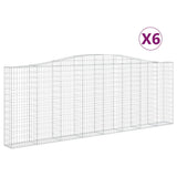 Arched Gabion Baskets 6 pcs 400x30x140/160 cm Galvanised Iron 3145856