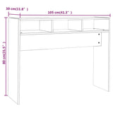 ZNTS Console Table High Gloss White 105x30x80 cm Engineered Wood 808311