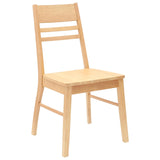 Dining Chairs 2 pcs Natural 43 x 54 x 89 cm Solid Rubber Wood 42020441