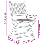 Folding Garden Chairs 6 pcs 44x50x88 cm Solid Wood Acacia 3214232