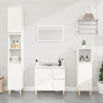 ZNTS 3 Piece Bathroom Cabinet Set White Engineered Wood 3185535