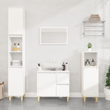 ZNTS 3 Piece Bathroom Cabinet Set White Engineered Wood 3185535