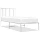 Metal Bed Frame without Mattress with Headboard White 75x190cm 350921