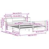 Bookcase Bed without Mattress White 180x200 cm Super King Solid Wood Pine 3322210