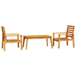 ZNTS 3 Piece Garden Lounge Set Solid Wood Acacia 3211806