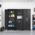 ZNTS Keter Tall Storage Cabinet Detroit Black 440917