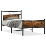 Bed Frame without Mattress Smoked Oak 107x203 cm Engineered Wood 4106922