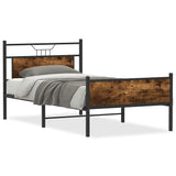 Bed Frame without Mattress Smoked Oak 107x203 cm Engineered Wood 4106922