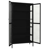Display Cabinet Black 90x40x180 cm Steel and Tempered Glass 336079