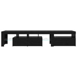 TV Cabinets 2 pcs with LED Lights Black Oak Engineered Wood 3332518