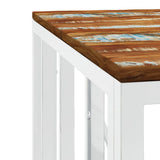 Coffee Table Silver Stainless Steel and Solid Wood Reclaimed 350048