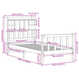 ZNTS Bookcase Bed without Mattress Wax Brown 90x200 cm Solid Wood Pine 3321758