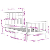 Bookcase Bed without Mattress 90x200 cm Solid Wood Pine 3321737