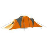 Camping Tent 9 Persons Fabric Grey and Orange 93181