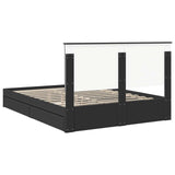 Storage Bed with Headboard Black 150 x 200 cm Engineered Wood 3411195