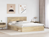 Bed Frame with Headboard Sonoma 160 x 200 cm Solid Pine Wood 3410066
