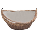 Firewood Basket with Handle 57x46.5x52 cm Brown Willow 286987