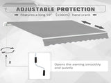 Awning Canopy Manual Retractable Porch Sun Shade Shelter 3 x 2m Light Grey T3398P317751