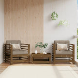 Garden Chairs with Cushions 2 pcs Honey Brown Solid Wood Pine 825677