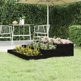 Planter Black 107x107x27 cm Solid Wood Pine 823917