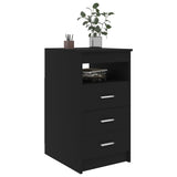 Drawer Cabinet Black 40x50x76 cm Engineered Wood 801806
