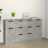 3 Piece Sideboard Set Concrete Grey Engineered Wood 3115823