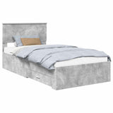 Bed Frame Concrete Grey 100 x 200 cm Engineered Wood 3410934