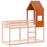 Kids' Bed Roof Wax Brown 55x99x139.5 cm Solid Wood Pine 846893