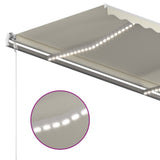Manual Retractable Awning with LED 450x350 cm Cream 3069002
