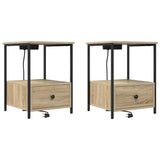 Bedside Cabinet with Drawer 2 pcs Sonoma Oak 42 x 41 x 56 cm 859433