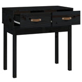 Console Table Black 76.5x40x75 cm Solid Wood Pine 821753