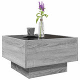Coffee Table with LED Grey Sonoma 50x50x30 cm Engineered Wood 847509