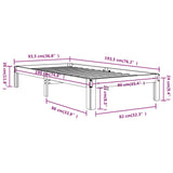 Bed Frame without Mattress White 90x190cm Single 810331