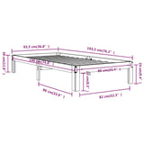 Bed Frame without Mattress White 90x190cm Single 810331