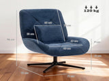 Accent Chair, Chenille Upholstered Swivel Armchair with Lumbar Pillow, High Back, Deep Seat and T3398P554171