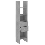 Book Cabinet Concrete Grey 40x35x180 cm Engineered Wood 803420