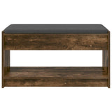 Hall Bench with Cushion with Shelf Smoked Oak 83 x 38 x 45 cm 891580