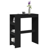 Bar Table with Racks Black 90x40x103.5 cm Engineered Wood 854374