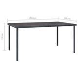 Outdoor Dining Table Anthracite 150x90x74 cm Steel 313087